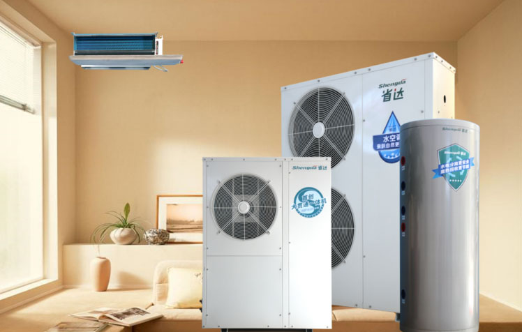 自带中央空气能热水器的中央水机空调